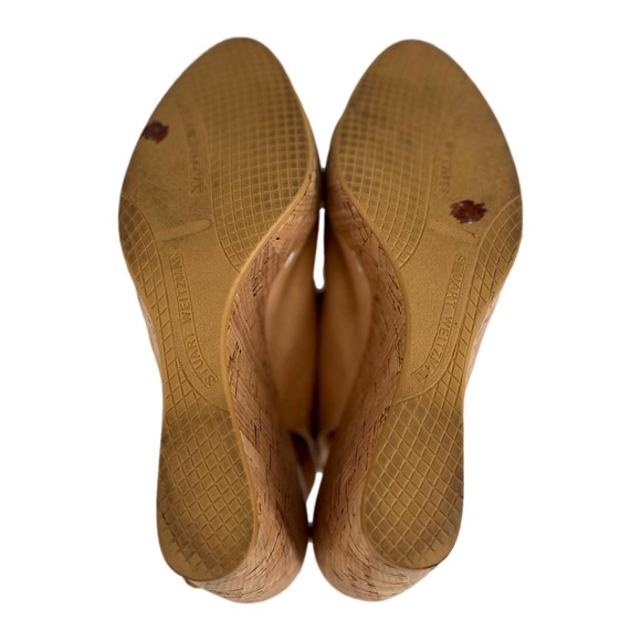 Stuart Weitzman Nude Patent Leather Slingback Platform Heel  Size 10 EUC - Picture 11 of 11